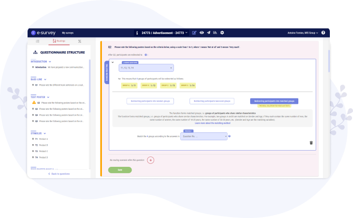 redirection des répondants de façon appariée