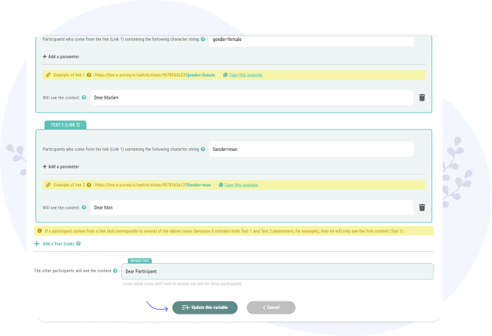 inserer une nouvelle variable personnalisé